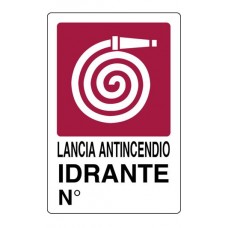 CARTELLO SEGNALE DI PLASTICA IDRANTE MM.300X200